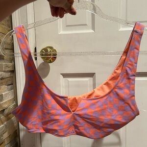 Orange and Purple Checkered bathing suit